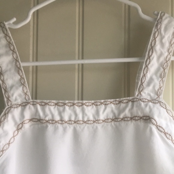 Eddie Bauer XS cute hippie boho white summer top with tan embroidery - Picture 5 of 5